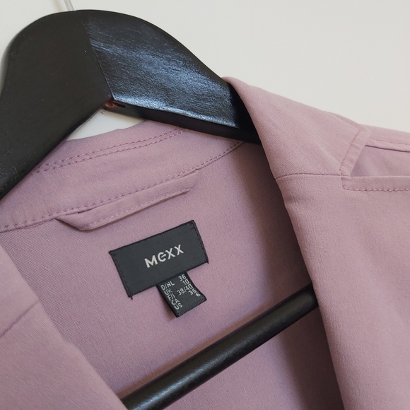 Mexx blazer womens US 6 dusty pink single button cinched waist washable stretchy - Picture 3 of 7